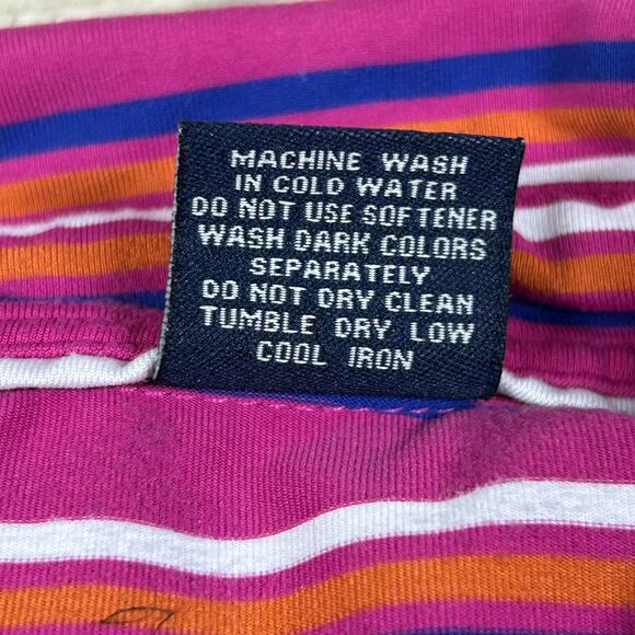 Alan Flusser Polo Shirt Men's Large Pink Striped Golf Bamboo Charcoal - Picture 8 of 8